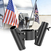 Safoner Aluminum RV Dual Flag Pole Mount for Trailer Tongue Jack
