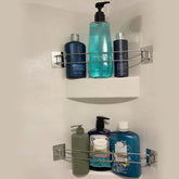 RV Shower Corner Storage Bar Stainless Steel