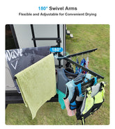 RV Aluminum Clothes Drying Rack Ladder Mounted
