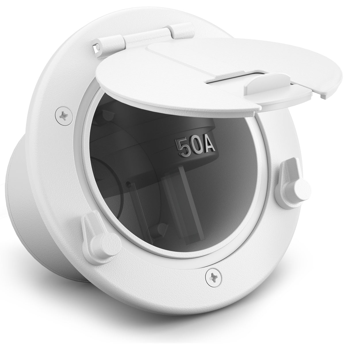 Safoner Aluminum RV Power Cord Hatch Cover 30A 50A - Large Interior Space for Plug