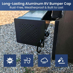 RV Aluminum Bumper End Cap - Bumper Plug Cover for 4" Camper Bumpers 2 Pack