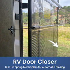 Aluminum RV Camper Screen Door Closer with Adjustable Tension - Upgrade Version