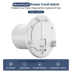 Safoner Aluminum RV Power Cord Hatch Cover 30A 50A - Large Interior Space for Plug