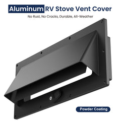 RV Aluminum Stove Vent Cover | Adjustable Range Hood Exhaust with Butyl Tape