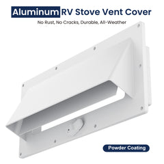 RV Aluminum Stove Vent Cover | Adjustable Range Hood Exhaust with Butyl Tape