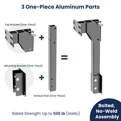RV Trailer Spare Tire Mount Aluminum RV Spare Tire Carrier for 4" Bumpers