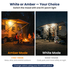 Dual Color Aluminum Waterproof RV LED Porch Light Exterior