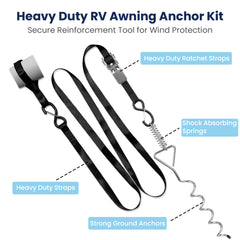 Heavy Duty RV Awning Tie Down Kit Anchors