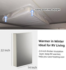 Waterproof Non-Slip RV Vent Insulator 14“x22” with Foam