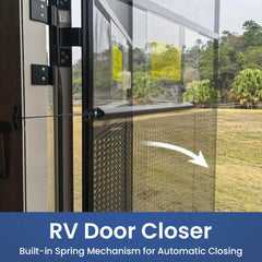 Aluminum RV Camper Screen Door Closer with Adjustable Tension