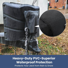 RV Electric Tongue Jack Cover Waterproof Protector with Hooks to Keep Chains