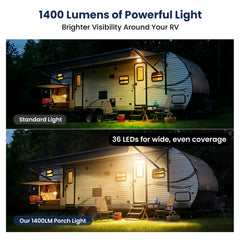Dual Color Aluminum Waterproof RV LED Porch Light Exterior