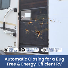 Aluminum RV Camper Screen Door Closer with Adjustable Tension - Upgrade Version