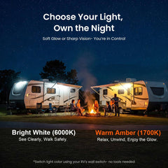 LED RV Porch Light 10-30V IP67 Waterproof Aluminum Oval Design