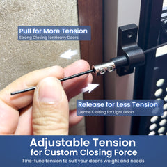 Aluminum RV Camper Screen Door Closer with Adjustable Tension - Upgrade Version