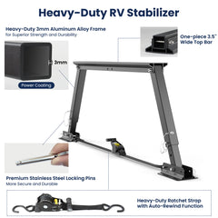 Safoner Aluminum Universal RV Stabilizer Heavy-Duty Adjustable Trailer Jack Support