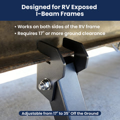 Safoner Heavy Duty Aluminum RV I-Beam Stabilizer Anti-Sway Camper Jack Adjustable Support