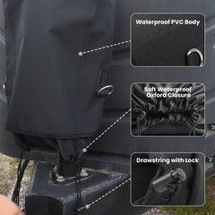 RV Electric Tongue Jack Cover Waterproof Protector with Hooks to Keep Chains