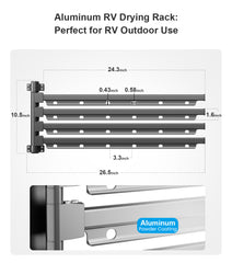 RV Aluminum Clothes Drying Rack Ladder Mounted