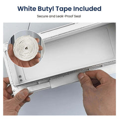 RV Aluminum Stove Vent Cover | Adjustable Range Hood Exhaust with Butyl Tape