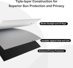 RV Door Window Shade Blackout Privacy Cover 16x25 Inch