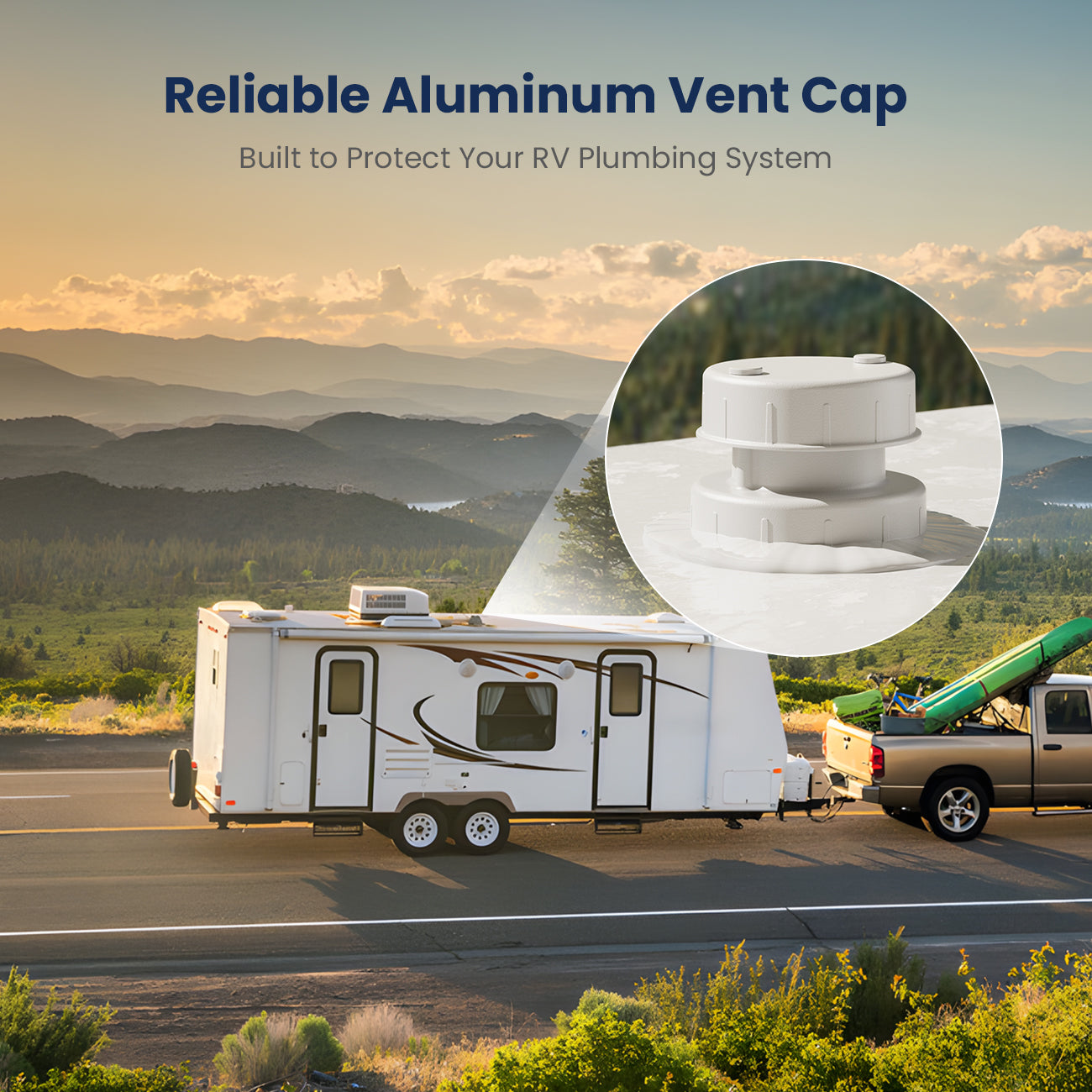 Reliable Aluminum Vent Cap Built to Protect Your RV Plumbing System