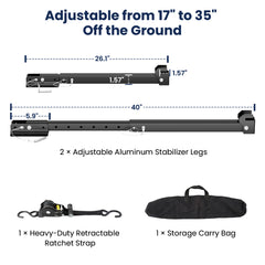 Safoner Heavy Duty Aluminum RV I-Beam Stabilizer Anti-Sway Camper Jack Adjustable Support