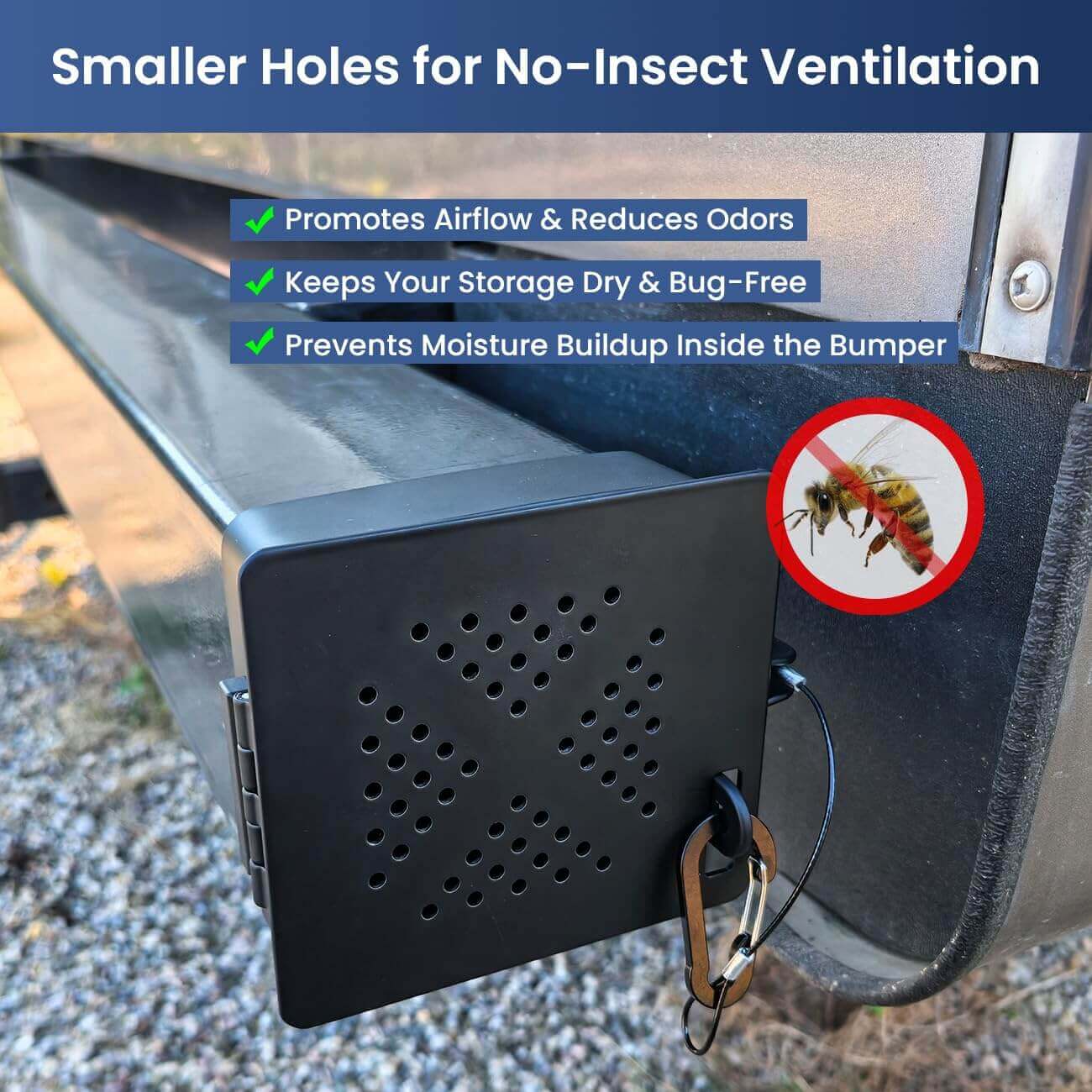 RV Aluminum Bumper End Cap - Bumper Plug Cover for 4