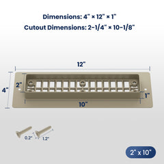 Safoner Aluminum RV Floor Register with Magnetic Cover, 2x10 Inch Camper Vent Replacement