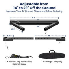 Safoner Aluminum Universal RV Stabilizer Heavy-Duty Adjustable Trailer Jack Support