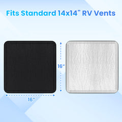 RV Vent Insulator 16x16 – Sun Blackout Cover Fits 14x14 Skylight