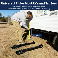 Safoner Heavy Duty Aluminum RV I-Beam Stabilizer Anti-Sway Camper Jack Adjustable Support