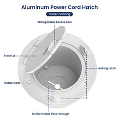 Safoner Aluminum RV Power Cord Hatch Cover 30A 50A - Large Interior Space for Plug