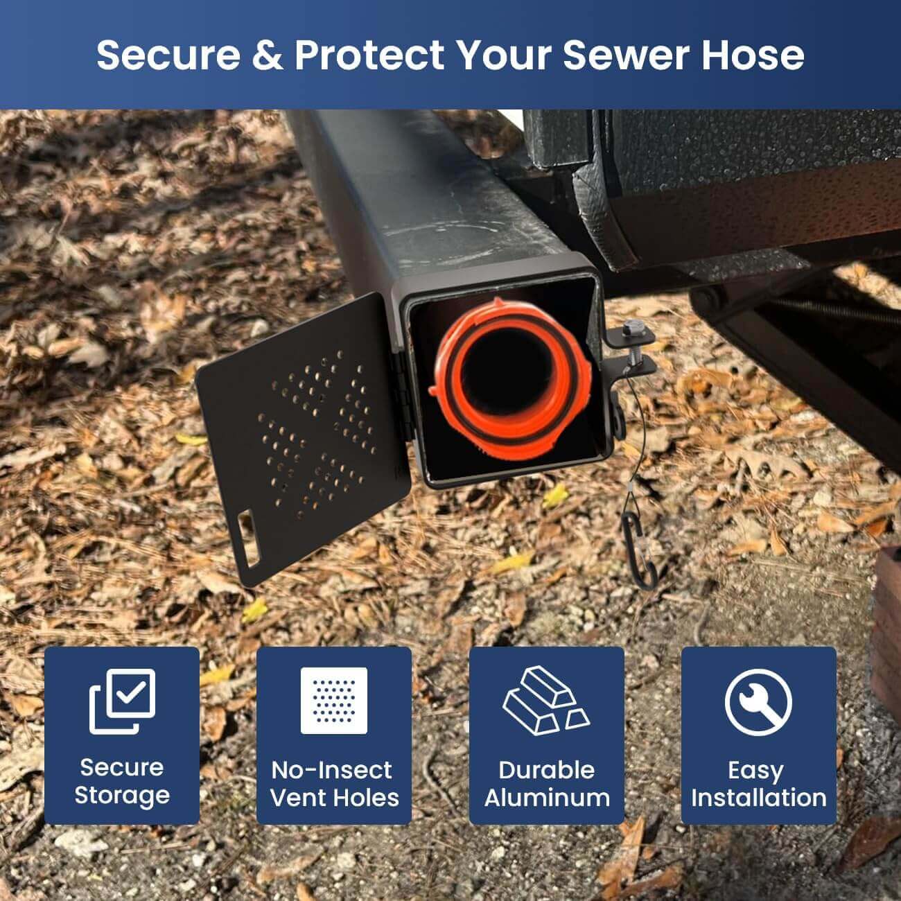 RV Aluminum Bumper End Cap - Bumper Plug Cover for 4