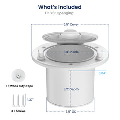 Safoner Aluminum RV Power Cord Hatch Cover 30A 50A - Large Interior Space for Plug