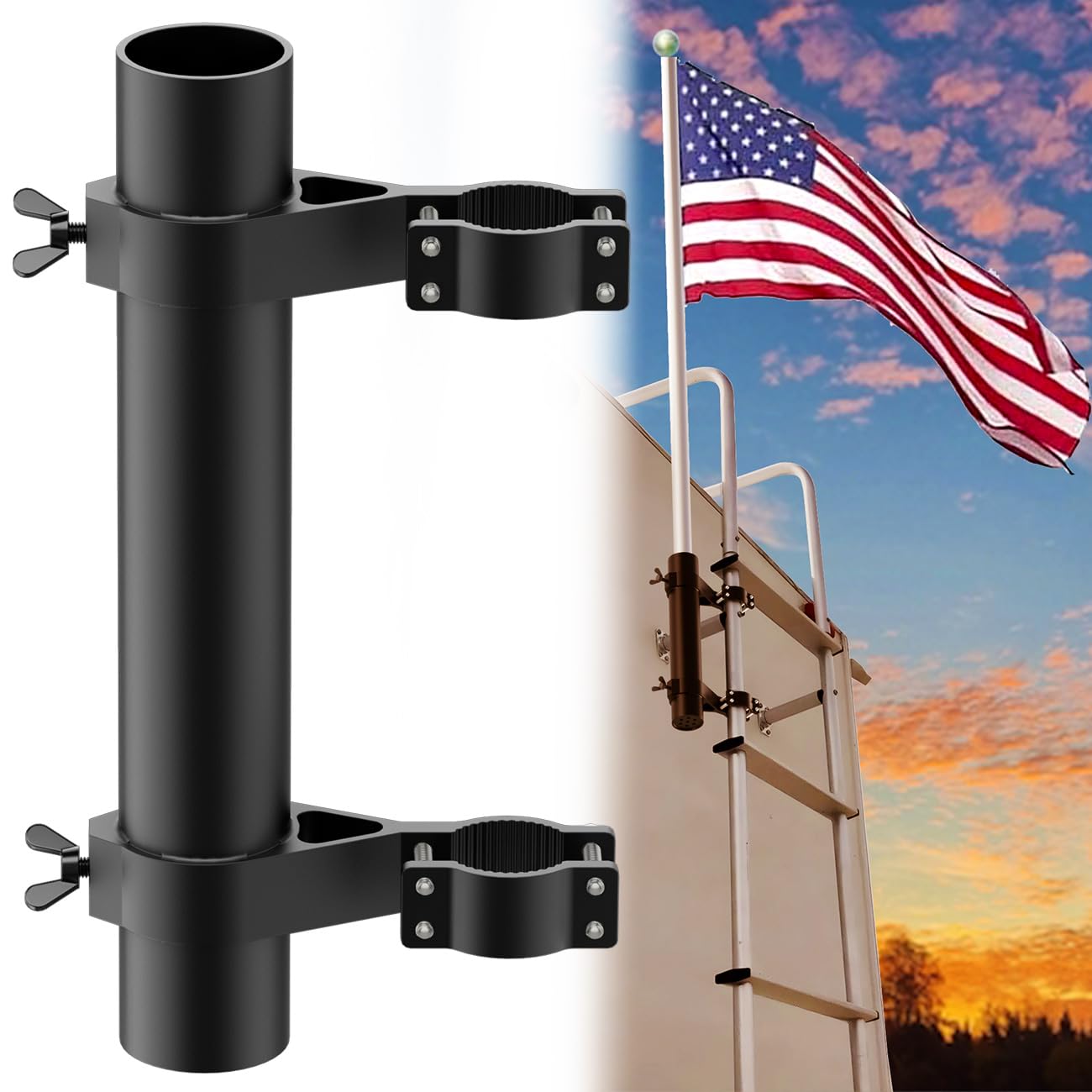 Aluminum Ladder Mount RV Flagpole Holder – Safoner RV Accessories
