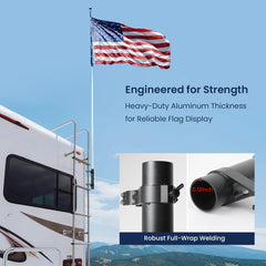 Aluminum Ladder Mount RV Flagpole Holder