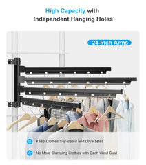 RV Aluminum Clothes Drying Rack Ladder Mounted