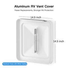 14x14 RV Roof Vent Cover Lid Aluminum Replacement