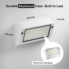 Dual Color Aluminum Waterproof RV LED Porch Light Exterior