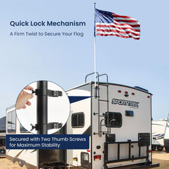 Aluminum Ladder Mount RV Flagpole Holder