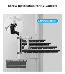 RV Aluminum Clothes Drying Rack Ladder Mounted