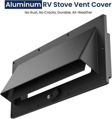 RV Aluminum Stove Vent Cover | Adjustable Range Hood Exhaust with Butyl Tape
