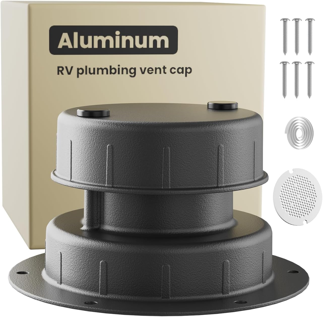 Unique Bargains RV Plumbing Vent Cap Roof Sewer Vent Cover Fit 1 To 2 3/8 In O.D. Pipe Prevent Nesting Motorhome Exhaust - Foto 3